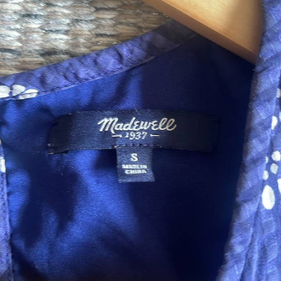Madewell paisley and gingham print dress purple and blue size small - Picture 3 of 4